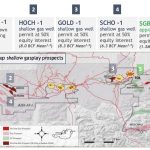 Die Abbildung zeigt das geplante Bohrprogramm in den Lizenzgebieten ADX-AT-I und ADX-AT-II.